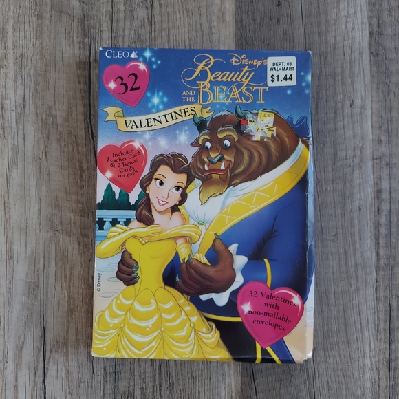 Vintage Valentines Day Cards 90s Disney Beauty And The Beast - Picture 1 of 10